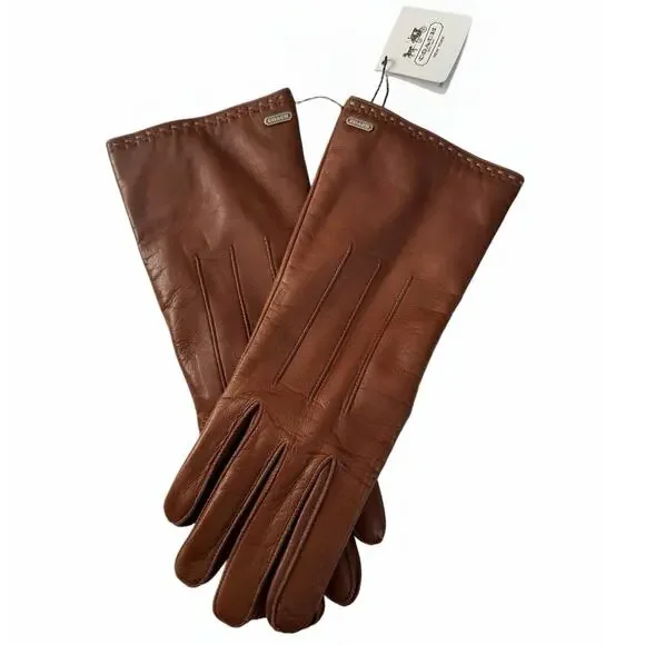 Coach Womens 83875 Tobacco Brown Leather Cashmere
Gloves Size 7 NWT! - Picture 7 of 8